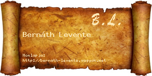 Bernáth Levente névjegykártya