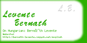 levente bernath business card